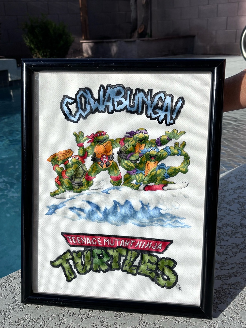 Vintage 90s Teenage Mutant Ninja Turtles cross stitch